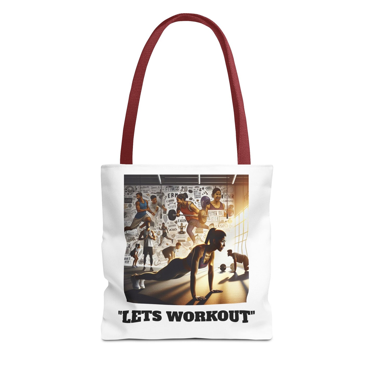 Fitness Tote Bag - "Let's Workout" Motivational Gym Bag